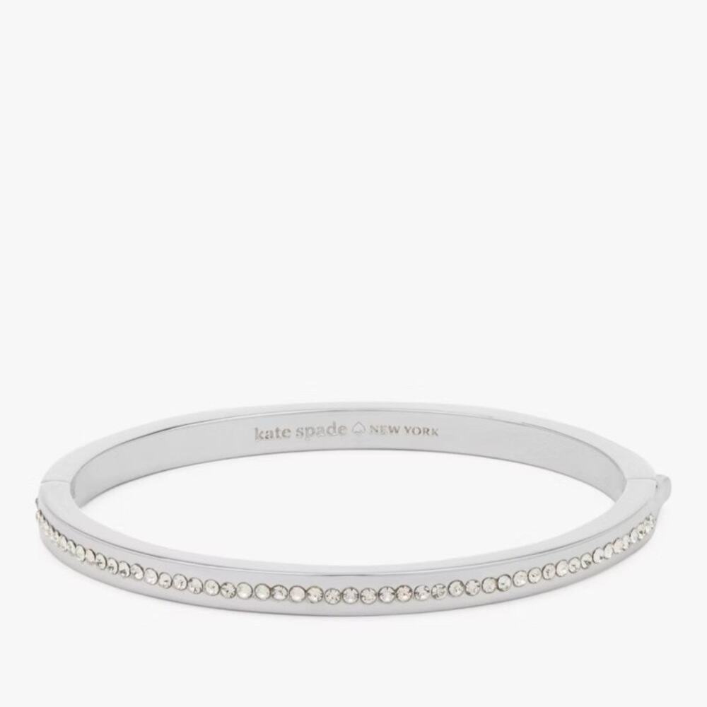 Kate Spade Ring It Up Pave Bangle Silver Tone Crystal Bracelet